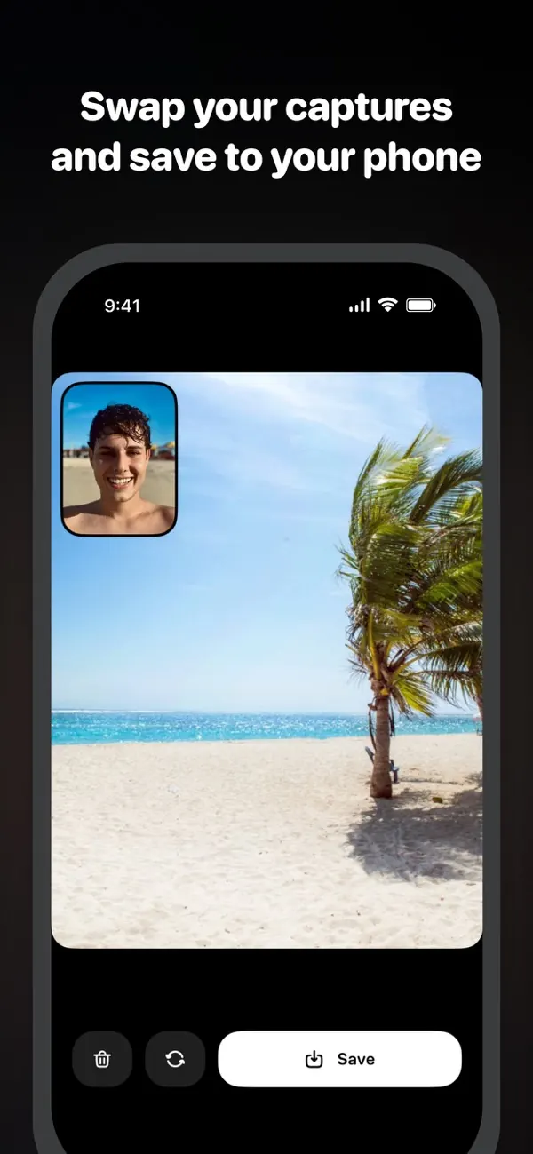 Capturing a dual photo in Selfie